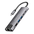 USB adaptérov 6v1 Kruger&Matz KM0391.2 (HUB) typ C na HDMI/2x USB3.0/2x USB typ C/RJ45