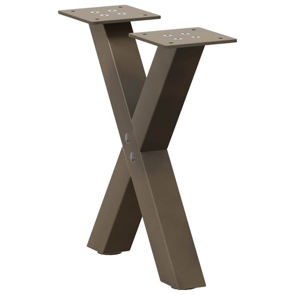vidaXL Nohy konferenčného stolíka v tvare X, 2 ks, prírodná oceľ, 30 x (30-31) cm, oceľ