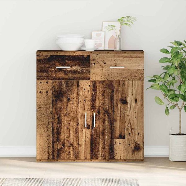 vidaXL Servírovacia skriňa so zásuvkou Staré drevo 78 x 38 x 80 cm