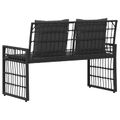 vidaXL Vonkajšia lavička 2 -Seater 116 x 55 x 82 cm Oceľ a poly ratan