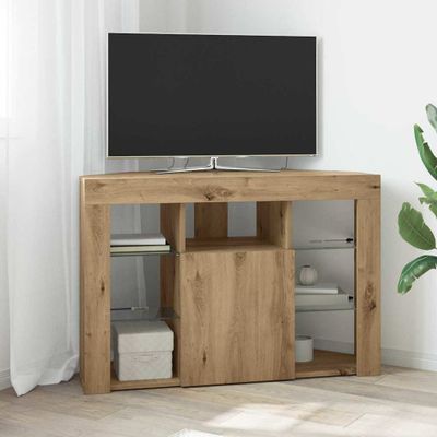 vidaXL Rohový LED TV kabinet 100x40x68cm Remeselný dub