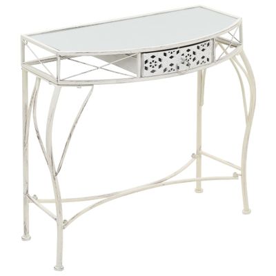 vidaXL Bočný stolík vo francúzskom štýle biely 82x39x76 cm kovový