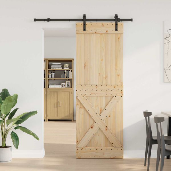 vidaXL Posuvné dvere NARVIK Prírodná a čierna 80 x 210 cm (152,5 cm)
