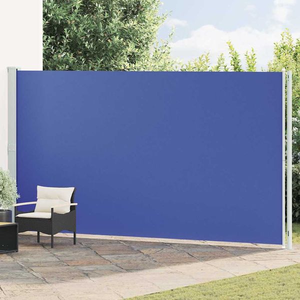 vidaXL Zaťahovacia bočná markíza na terasu 220x600 cm modrá