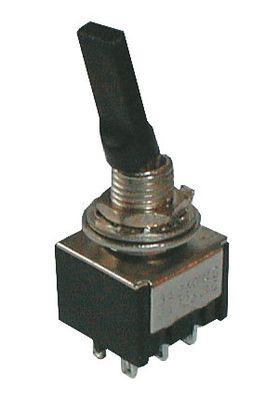 Prepínač páčkový    2pol./6pin  ON-ON plastic