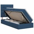 vidaXL Postel s úložným prostorem a matrací Modrá 100 x 200 cm látka