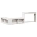 vidaXL Nočný stolík s písacím stolom biely 232x122x75 cm masívne borovicové drevo
