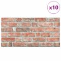 vidaXL 3D nástenné panely s dizajnom červených tehál 10 ks EPS