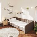vidaXL Pohovka s matracom USB sivohnedá látková 90x200 cm