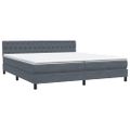 vidaXL Posteľný rám boxspring s matracom a LED tmavosivý 180x210 cm zamat