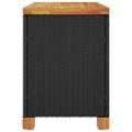 vidaXL Záhradný úložný box čierny 80x40x48 cm polyratan akáciové drevo