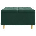 vidaXL Ottoman s Úložným Priestorom Tmavozelená 80 x 80 x 45 cm Zamat