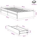 vidaXL Posteľný rám so zásuvkami čierny 75x190 cm kompozitné drevo