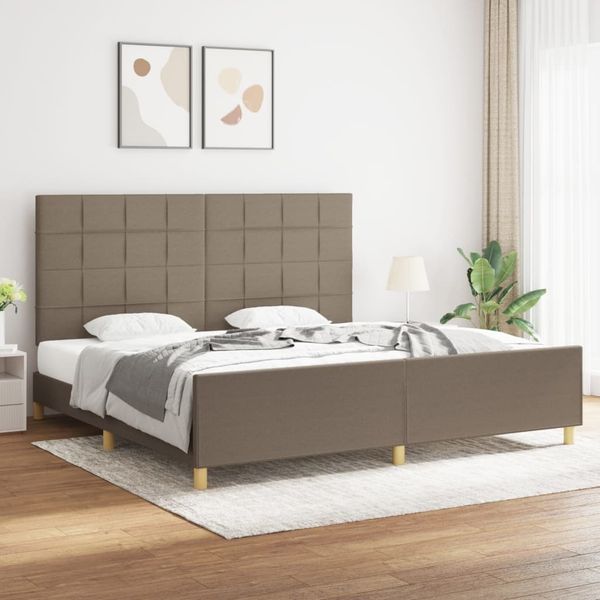 vidaXL Posteľ bez matraca sivohnedá 200x200 cm látka