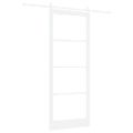 vidaXL Posuvné dvere 93 x 232 cm Masívne borovicové drevo a sklo Biela