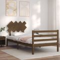 vidaXL Rám postele s čelom medovohnedý 100x200 cm masívne drevo