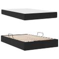 vidaXL Postel s úložným prostorem a matrací Čierna 120 x 200 cm Zamat