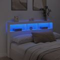 vidaXL Skrinka na čelo postele s LED biela 160x17x102 cm