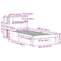 vidaXL Posteľ s knižnicou bez matraca vosková 90x200 cm borovica