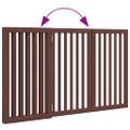 vidaXL Brána pre psa skladacia 3 panely hnedá 150 cm topoľové drevo
