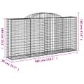 vidaXL Oblúkové gabionové koše 13 ks 300x50x140/160 cm pozink. železo