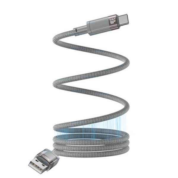 Yesido magnetický kábel CA173 18W usb/type-c 1M 3A šedá