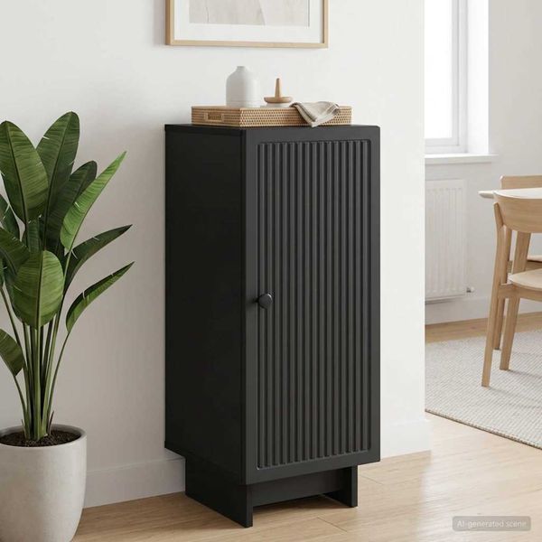 vidaXL Servírovacia skriňa Čierna 33 x 34,5 x 90 cm Kompozitné drevo