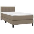 vidaXL Posteľný rám boxsping s matracom sivohnedý 90x200 cm látka