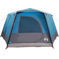 vidaXL Cabin Tent 7-Person 7-miestny Modrá 185T Polyester s PU náterom