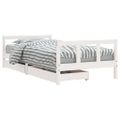 vidaXL Rám detskej postele zásuvky biely 90x190 cm masívna borovica
