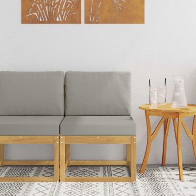 vidaXL Záhradná súprava gaučov Biela a svetlosivá 59 x 63 x 73 cm