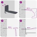 vidaXL Neviditeľná plávajúca polica 4 ks Antracit 6 x 11 x 6,5 cm