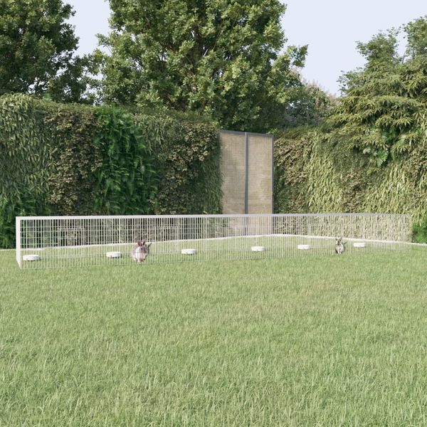 vidaXL 5-panelová klietka pre králiky 541x109x54 cm pozinkované železo
