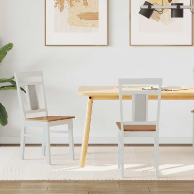 vidaXL Jedálenská stolička 2 pcs Biela a prírodná