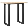 vidaXL Jedálenský stolík v tvare O 80x50x75,5 cm borovica a oceľ
