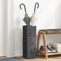 vidaXL Stojan na dáždniky s úložiskom Čierna 15,5 x 15,5 x 49 cm Oceľ
