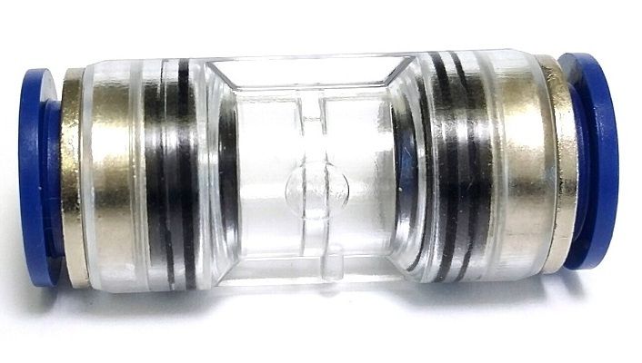 Spojka mikrotrubičiek s kovovou vložkou - priama, priehľadná, priem.14/10mm vodotesná