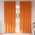 vidaXL Záclony na zatemnenie s krúžkami 2 ks Jasná oranžová Polyester