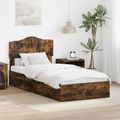 vidaXL Úložná posteľ Dymová dub 90 x 200 cm Kompozitné drevo
