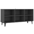 vidaXL TV stolík kovové nohy sivý 103,5x35x50 cm