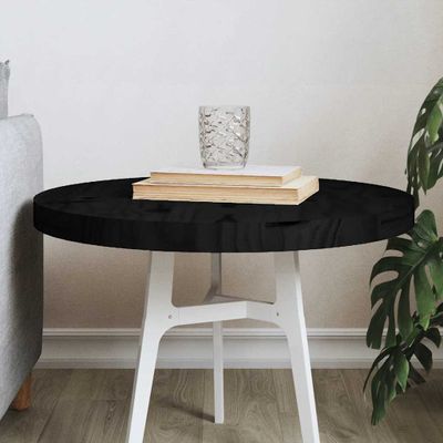 vidaXL Stolová doska okrúhla čierna Ø50x3 cm masívna borovica