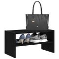 vidaXL Regál na topánky stohovateľné čierny dub 60x30x30,5 cm