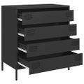 vidaXL Komoda čierna 68x39x73,5 cm oceľ valcovaná za studena