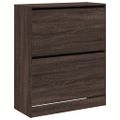 vidaXL Botník hnedý dub 80x34x96,5 cm spracované drevo