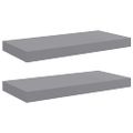 vidaXL Plávajúce nástenné police 2 ks, sivé 50x23,5x3,8 cm, MDF