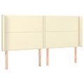 vidaXL Čelo postele krémové 203x16x118/128 cm umelá koža
