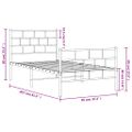vidaXL Kovový rám postele s čelom a podnožkou biely 90x200 cm