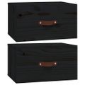 vidaXL Nástenné nočné stolíky 2 ks čierne 40x29,5x22 cm