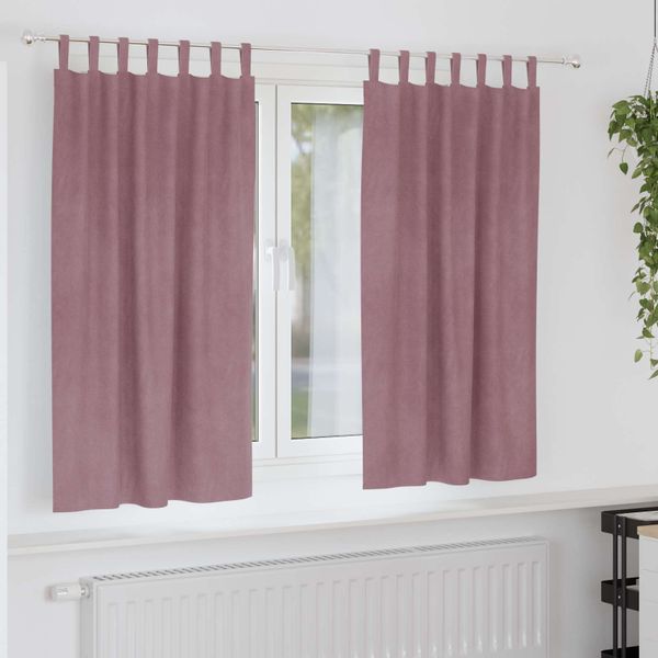 vidaXL Zatemňovacie závesy 2 pcs Tmavo ružová 140 x 175 cm Zamat