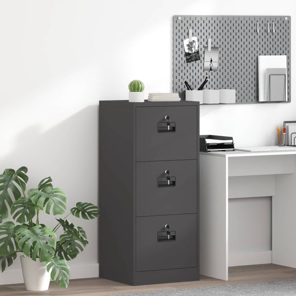 vidaXL Skriňa na dokumenty so zásuvkou Čierna 45,5 x 42 x 106,5 cm